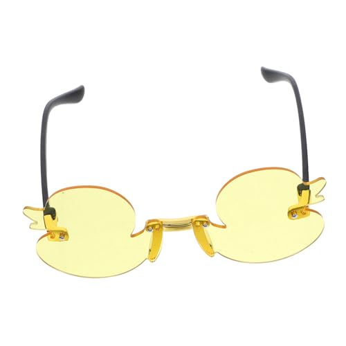 CAXUSD Rimless Girl Eyewear für Partys und Fotosessions Lustige Unisex Sonnenbrillen für Uv Gelb von CAXUSD