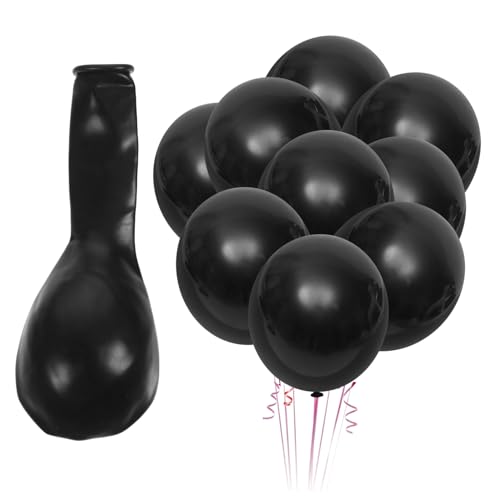 CAXUSD 100 Stück Schwarze Latexballons 12 Zoll Dekorative Geburtstagsballons Für Partydekorationen von CAXUSD
