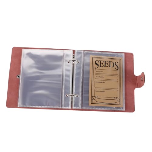 CAXUSD Seed Storage Album Organisator Für Gartensamen Organisatoren Der Saatgutlagerung Albumkartenärmel Rosa Pu-leder von CAXUSD