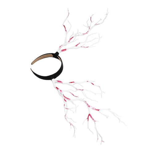 CAXUSD Stirnband-Haar-Accessoires Haarband Festliche Kopfbedeckung Festtagskleidung Stirnbänder Haarschmuck aus Geweih Damen Frauen Zweig Geweih Kopfschmuck frauen stirnband Plastik Weiß von CAXUSD