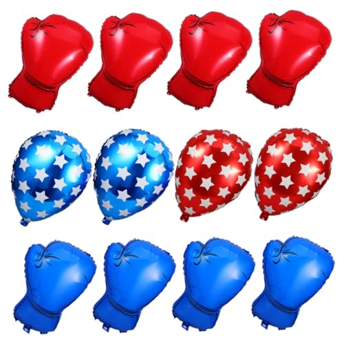 CAXUSD Teiliges Boxhandschuh-folienballons in Rot und Blau mit Sandsack Einfache Befüllung Dekorative Boxparty Wrestling-deko für Jungen Geburtstag Drinnen und Draußen von CAXUSD