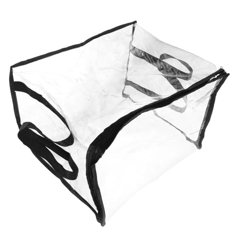 CAXUSD Tragbare Aufbewahrungstasche Durchsichtige Büchertasche Tragetasche Für Dokumente Buchtragetasche Wasserdichter Kulturbeutel Pvc-einkaufstaschen Pvc-büchertasche Polyester Black von CAXUSD