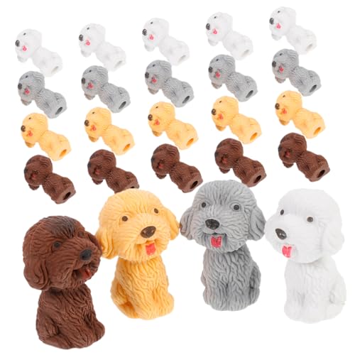 CAXUSD Tragbares Mini-radiergummi-set 24-teilig Hunde-radiergummis Bezauberndes Cartoon-design Für Jungen Und Mädchen von CAXUSD