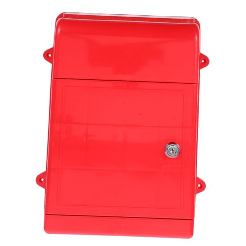 CAXUSD Wandbriefkasten Aus Kunststoff Rot Mit Schlüsselschloss Kunststoffbriefkasten Abschließbarer Briefkasten Schloss Briefkasten von CAXUSD