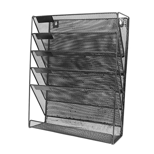 CAXUSD Wandmontierter Dokumentenablage Rack Mehrschichtiger Aktenorganizer aus Metall für Zuhause Flexibles Ablagesystem für Unterlagen und Gegenstände für Büro und Studium von CAXUSD