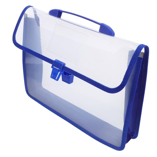 CAXUSD Wasserdichte Aktentasche Büroordner Transparente Dokumenttasche -Ordner wasserdichter Papierhalter Tragetasche für Dokumente Dokumenten-Tragetasche Plastikfeile pp Blau von CAXUSD