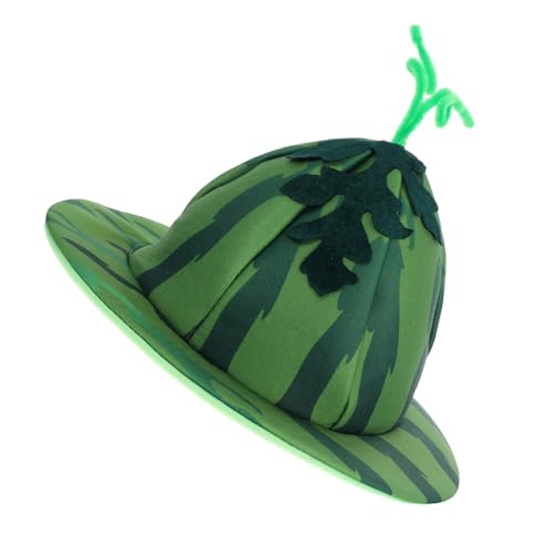 CAXUSD Witziger Wassermelonen Partyhut aus Weichem Samt und Vliesstoff Lustiges Obstkostüm Accessoire für Halloween Karneval Musikfestivals Familienfeiern und Fotospaß von CAXUSD