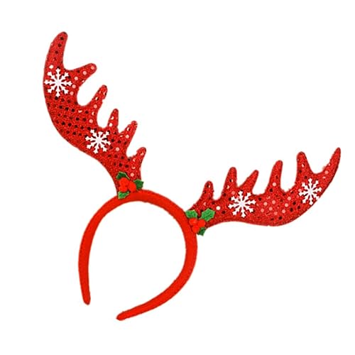 CAXUSD Party-Stirnband weihnachtsdeko großes Geweih Stirnband Pailletten schmücken rot Weihnachtsdekoration von CAXUSD