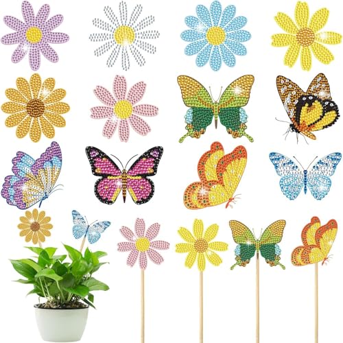 CAYUDEN Diamond Painting Schmetterling Deko Erwachsene, 12 Stück 5D Diamond Painting für Draußen und Drinnen, Gartendekoration Mosaik Bastelset Diamont-Painting Geschenk für Mama und Kinder ab 6 Jahre CAYUDEN Diamond Painting Schmetterling Deko Erwachsene, 12 Stück 5D Diamond Painting für Draußen und Drinnen, Gartendekoration Mosaik Bastelset Diamont-Painting Geschenk für Mama und Kinder ab 6 Jahre von CAYUDEN