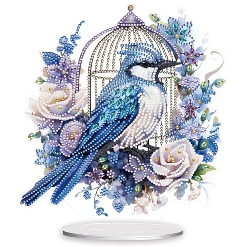 CAYUDEN Diamond Painting Tischdeko, DIY Diamond Painting Erwachsene 5D Elster Diamant Malerei Stehend Kunst Set Diamant Painting Tisch Deko Diamant Malerei Ornamente für Dekoration, Geschenk von CAYUDEN