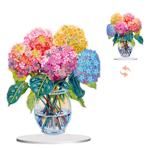 CAYUDEN Diamond Painting Tischdeko Beidseitig, DIY Diamond-Painting Erwachsene 5D Blume Diamant Malerei Stehend Bastelset Set DIY Vasen Aufsteller für AnfäNger Hausgeschenk Familie Deko, Geschenk von CAYUDEN