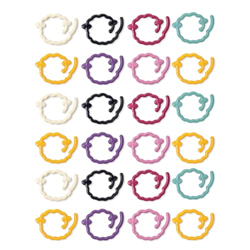 24 Stück Obststich-Marker, Häkel-Verriegelung, Nähmarker, Ringe, Strickmarkierer zum Häkeln, Weben, Nadel, Clip-Zähler von CAZSTYK