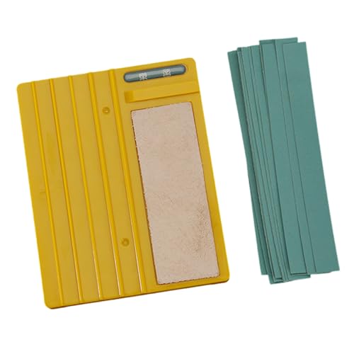 CAZSTYK Lederkantenschärfer, Schleifwerkzeug für Lederarbeiten, Schärfwerkzeug mit 12 Schleifpapier für Lederschneider, Schrägschleifen, Schleifen, Polierer von CAZSTYK