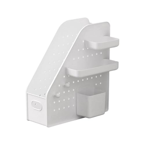CAZSTYK Schreibtisch-Stecktafel-Organizer mit abnehmbarem Stiftebecher, multifunktionale Aufbewahrungsbox für Bücher, Dokumente, Bürobedarf, Buchständer mit Löchern von CAZSTYK