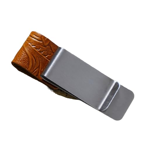 CAZSTYK Stifthalter aus Leder mit Clip, 2,3 x 7,9 cm, Einzelschlitz für Tagebücher, Notizbücher, Planer, Ordner, Klemmbrett, Messingclip von CAZSTYK