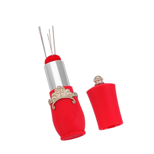 Lippenstift-Form, Nadelkissen, Nähnadel-Aufbewahrung, Nähnadel-Halter für Quilten, Nadeln, Zubehörkoffer von CAZSTYK