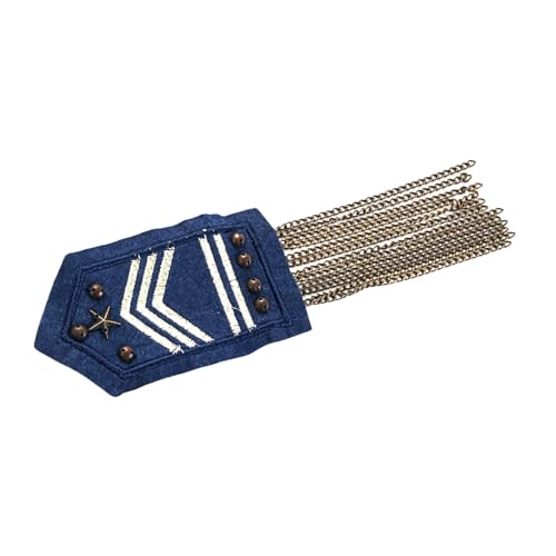 Punk-Schulterabzeichen, Nieten-Epauletten mit Strasssteinen, Kettenquasten für Jacken, Anzug, Bühnenkünstler, Kostüm, Epauletten, Jacken, Epaulette von CAZSTYK