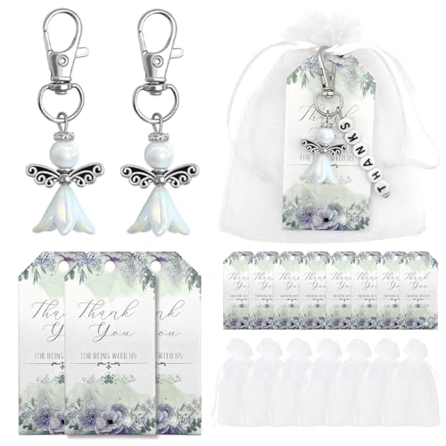 CAwished Schutzengel Anhänger 26 Stück Gastgeschenke Hochzeit Kommunion Konfirmation Geburtstag Mit Organza Beutel Kraftpapier Karte Geschenk Danke Kleines Dankeschön Geschenk von CAwished