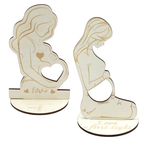 CBLDF 2 Stück Schwangere Bilderrahmen, Baby Scan Photo Frames Aus Holz, Ultraschall Bilderrahmen ist ein Kreatives Geschenk zum Gedenken an die Schwangerschaft der Mutter von CBLDF