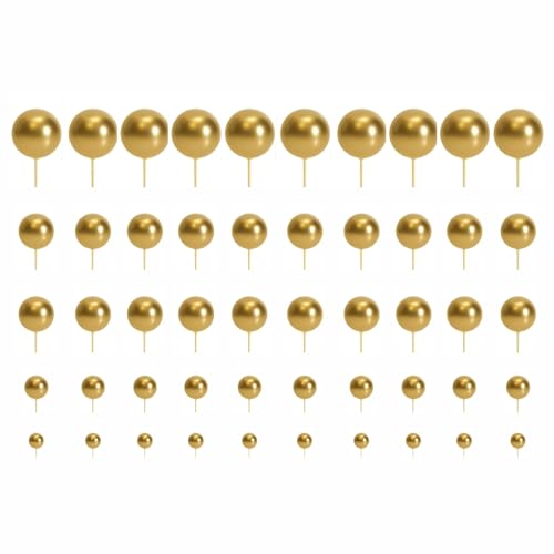 50 Stück Gold Cake Topper Ballon Kugeln 1,5-4cm Größe Party Dekoration 50 Stück Gold Cake Topper Ballon Kugeln 1,5-4cm Größe Party Dekoration von CBMZHF