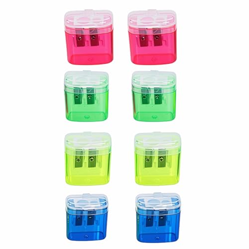 Bleistiftspitzer-Set, Doppelloch, Kinderstifte, Make-up-Stifte, 4 Farben, 4 cm, 8 Stück von CBMZHF