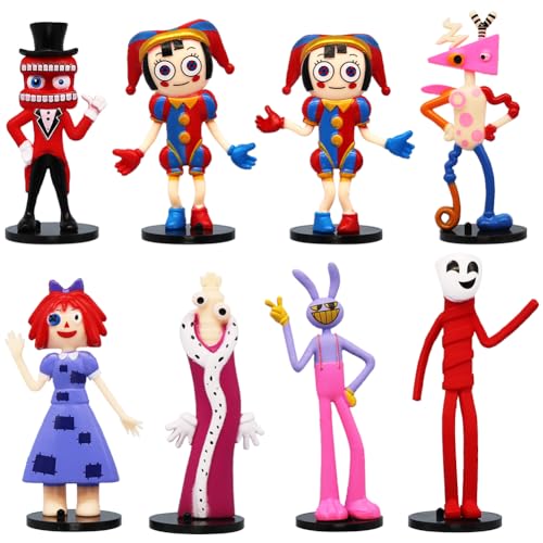 CBOSNF 8 Stück Digital Circus Plush,Digital Circus Set,Amazing Kuscheltier,Mini Figurines Digital Circus,Weihnachts Geburtstagsgeschenke für Jungen und Mädchen,Peripheriegeräte von Anime-Figuren Spiel von CBOSNF