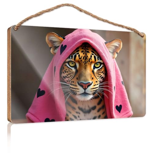 Hängendes Speisekammer-Schild, Dekoration, rosa Hoodie mit schwarzem Herzdruck, Holzschild, Herbst-Veranda-Schilder, Poster für Jungenzimmer (23 x 35 cm) von CBRT