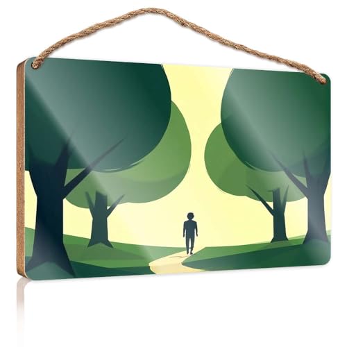 Schild für die Veranda, Aufschrift "A Person Walks Down A Path Between Trees", Holzschild für Ehemann, Geschenke, Raumsachen, 20 x 30 cm Schild für die Veranda, Aufschrift "A Person Walks Down A Path Between Trees", Holzschild für Ehemann, Geschenke, Raumsachen, 20 x 30 cm von CBRT