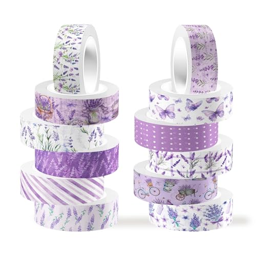 12 Rollen Lavendel Washi Tape Set,15mm Masking Tape Aquarellästhetik Dekoratives Stickers Scrapbooking Tape Dekoratives Klebeband Bunt, für DIY Handwerk Tagebuch Bullet Journals KunsthandwerkAlben 12 Rollen Lavendel Washi Tape Set,15mm Masking Tape Aquarellästhetik Dekoratives Stickers Scrapbooking Tape Dekoratives Klebeband Bunt, für DIY Handwerk Tagebuch Bullet Journals KunsthandwerkAlben von CC HOME