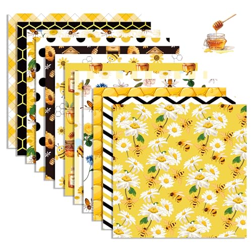 24 Blatt Bienen Muster Scrapbook Papier,12 Designs Doppelseitiges Honigbiene Dekorpapier Scrapbook Craft Papier,12x12Inch Craft Supplies Karte Herstellung Scrapbook Bastelpapier Honig Bienen von CC HOME