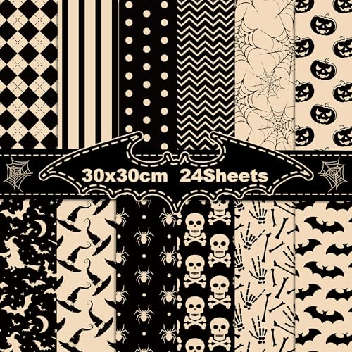 24 Blatt Scrapbook Papier Halloween,12-Typen Doppelseitige Dekorpapier Scrapbook Zubehör Craft Papier für Halloween Journal Scrapbook Motivpapier DIY Fotoalbum Dekorpapier 30x30cm 24 Blatt Scrapbook Papier Halloween,12-Typen Doppelseitige Dekorpapier Scrapbook Zubehör Craft Papier für Halloween Journal Scrapbook Motivpapier DIY Fotoalbum Dekorpapier 30x30cm von CC HOME