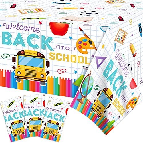 3 Stück Schulanfang Tischdecke Back to School Tischdecke für Einschulung Motivierende Back to School Designs für Schulkind 2025 Schulanfang Deko Lernunterlage,220x130cm von CC HOME