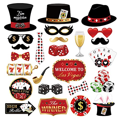 CC HOME 25 Stück Casino Poker Karten Muster Photo Booth Requisiten, Las Vegas Party Dekorationen Party Favor für Club Spiel Abendessen Nacht Spielkarten Party Essentials CC HOME 25 Stück Casino Poker Karten Muster Photo Booth Requisiten, Las Vegas Party Dekorationen Party Favor für Club Spiel Abendessen Nacht Spielkarten Party Essentials von CC HOME