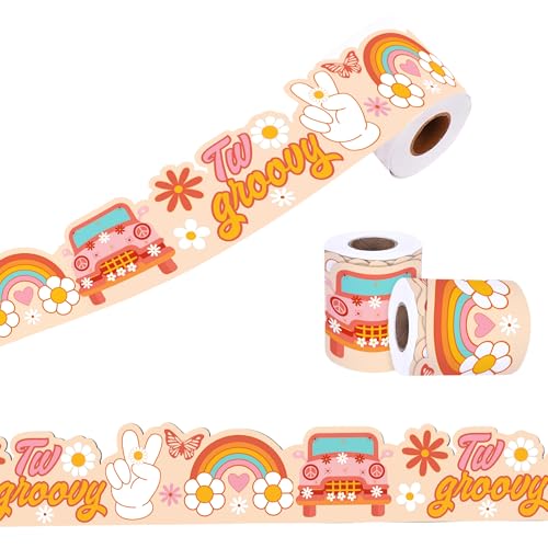 CC HOME Groovy Boho Hippie Aufkleber Border Roll Aufkleber,Rainbow School Bus Dekorative Aufkleber,Hippie Blackboard Dekorative Rand Aufkleber für Klassenzimmer, 8cmx21m Beginn der Schulsaison CC HOME Groovy Boho Hippie Aufkleber Border Roll Aufkleber,Rainbow School Bus Dekorative Aufkleber,Hippie Blackboard Dekorative Rand Aufkleber für Klassenzimmer, 8cmx21m Beginn der Schulsaison von CC HOME