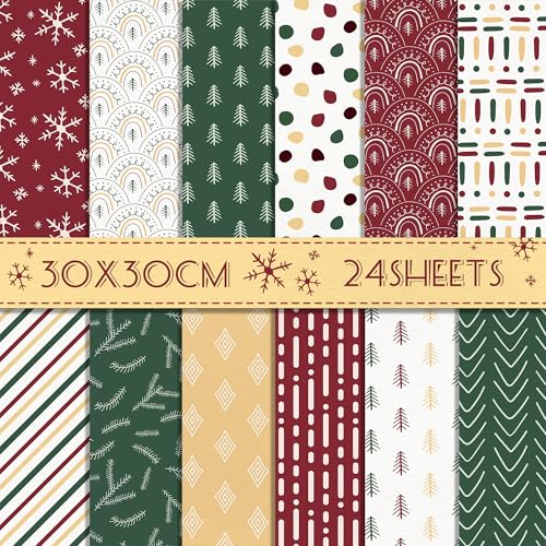 Scrapbook Papier Weihnachten Boho 24 Blatt ,12-Typen Doppelseitige Dekorpapier Scrapbook Zubehör Craft Origami Papier Weihnachten Bastelpapier Journal Motivpapier DIY Fotoalbum Dekorpapier 30x30cm Scrapbook Papier Weihnachten Boho 24 Blatt ,12-Typen Doppelseitige Dekorpapier Scrapbook Zubehör Craft Origami Papier Weihnachten Bastelpapier Journal Motivpapier DIY Fotoalbum Dekorpapier 30x30cm von CC HOME