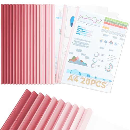 CC ODDHOME 20 Stück Klemmschienen A4, Rückenbreite 10 mm, 90 Blatt Bindekapazität, Klemmmappe A4 für Office Schule File Dokumente Organizer, Rosarot CC ODDHOME 20 Stück Klemmschienen A4, Rückenbreite 10 mm, 90 Blatt Bindekapazität, Klemmmappe A4 für Office Schule File Dokumente Organizer, Rosarot von CC ODDHOME
