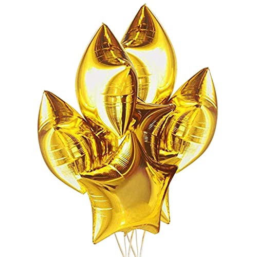 12 Stück Golden sternförmige Folienballon, 24-Zoll-Pentagramm-Ballon für Partydekoration von CC Wonderland Zone