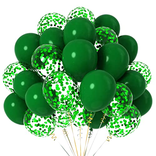 12 Zoll LuftBallons Dunkelgrün,Grün Helium Latex Ballons mit Konfetti für Party Deko,50 Stück 12 Zoll LuftBallons Dunkelgrün,Grün Helium Latex Ballons mit Konfetti für Party Deko,50 Stück von CC Wonderland Zone