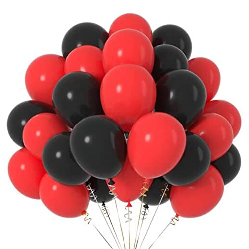 12 Zoll LuftBallons Schwarzer und Rot,Latex Ballons für Partys Deko,50 Stück von CC Wonderland Zone