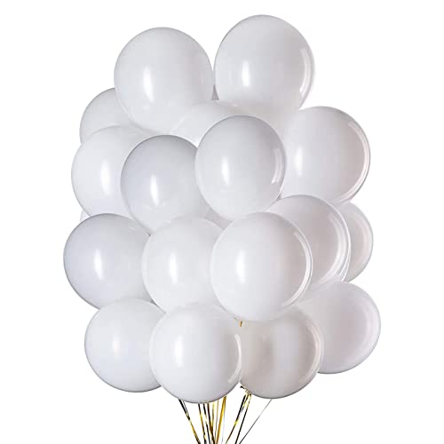 12 Zoll Luftballons Weiß,Weiss Helium Latex Ballon für Partys Deko,50 Stück von CC Wonderland Zone