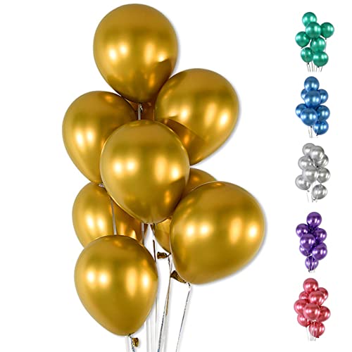 12 Zoll Gold Metallic Luftballons,Chrom Gold Helium Ballons für Partys Deko-50 Stück von CC Wonderland Zone