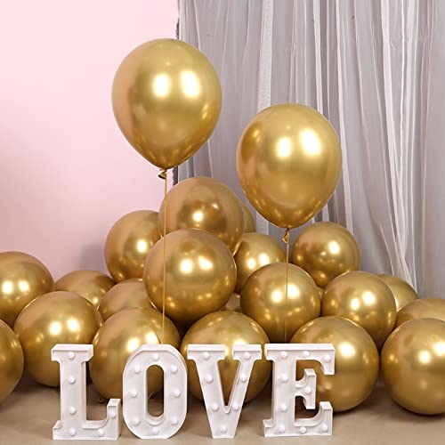 12 Zoll Gold Metallic Luftballons,Chrom Gold Helium Ballons für Partys Deko-50 Stück von CC Wonderland Zone