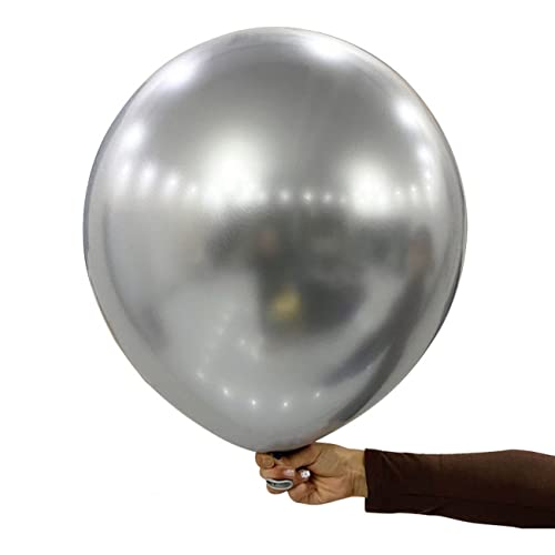 18 Zoll Große Silber Metallic Luftballons,Gross Chrom Silber Helium Ballons für Partys Dekoration-15 Stück von CC Wonderland Zone