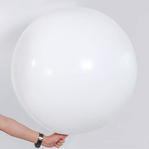 36 Zoll Riesen Luftballons Weiß,Weiss Großer Latex Helium Ballons für Partys Deko,6 Stück von CC Wonderland Zone