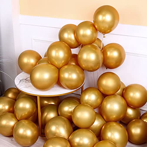5 Zoll Kleine Gold Metallic Luftballons,Mini Chrom Gold Helium Ballons für Partys Deko-100 Stück von CC Wonderland Zone