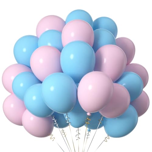 12 Zoll LuftBallons Rosa und Blau,Helium Latex Ballons für Partys Deko,50 Stück von CC Wonderland Zone