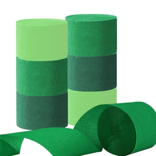 CC wonderland zone 6 Rolls Krepppapier Grün,Kreppbänder in 3-Farben Dekoration,St. patrick's day Deko von CC wonderland zone