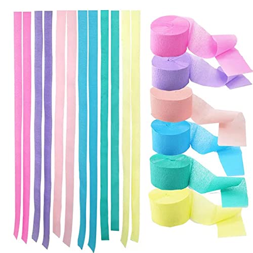 CC wonderland zone 6 Rolls Macaron Krepppapier Bunt,Regenbogen Kreppbänder Easter Papier Party Decoration von CC wonderland zone