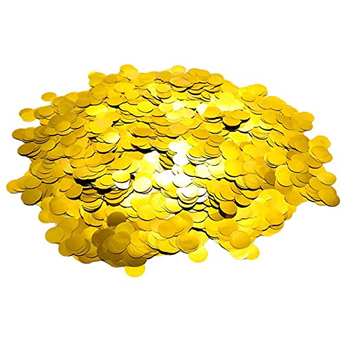 CC wonderland zone 100g Konfetti Rund Gold(Φ1.5cm),Tischkonfetti Metallic Gold für Party Hochzeit Dekoration von CC wonderland zone