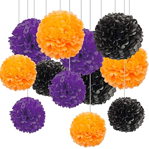 CC wonderland zone 12 Stück Schwarzer,Lila und Orange Seidenpapier Pompons,Papier Pom Poms Seidenpompons für Halloween Party Deko CC wonderland zone 12 Stück Schwarzer,Lila und Orange Seidenpapier Pompons,Papier Pom Poms Seidenpompons für Halloween Party Deko von CC wonderland zone
